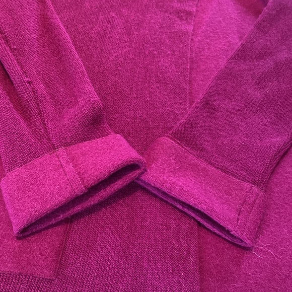 Beyond Threads Asymmetric Alpaca Merino Wool Cardigan Jacket Purple Sz M *FLAW - Picture 5 of 12